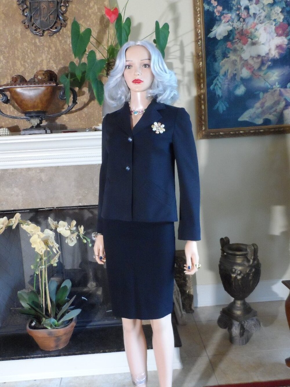 M Missoni Black Tailored Blazer & Pencil Skirt Suit Set Size IT 38 / US 2